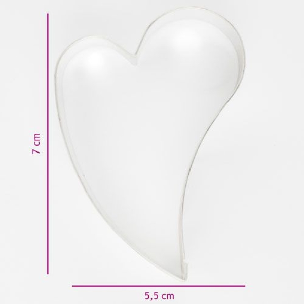 Cookie Cutter - Curved Heart 7cm